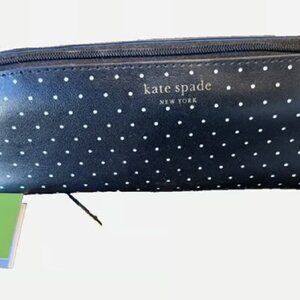 NEW Kate Spade New York Black Cream Dots Pen + Pencil Case Office Supplies 4pcs
